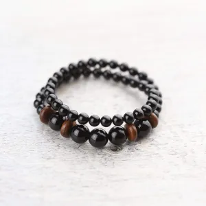 Grounding Onyx and Wood Double Wrap