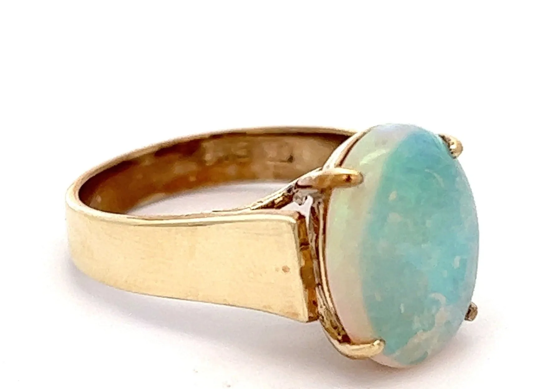 Handmade Opal 9ct Yellow Gold Ring