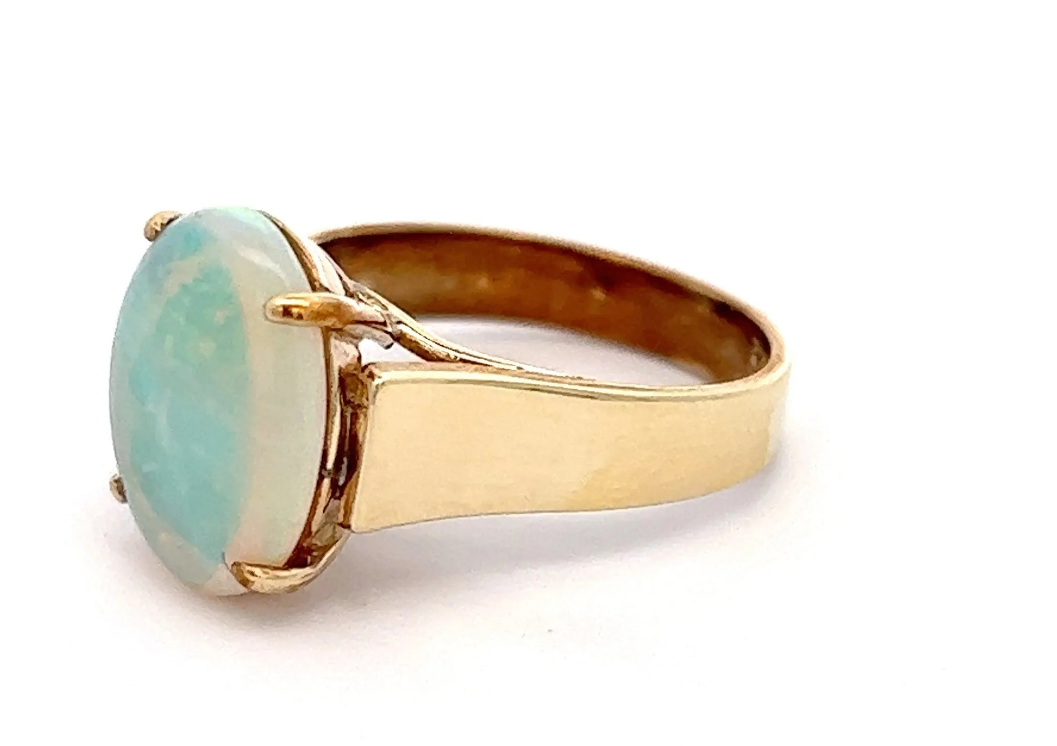 Handmade Opal 9ct Yellow Gold Ring