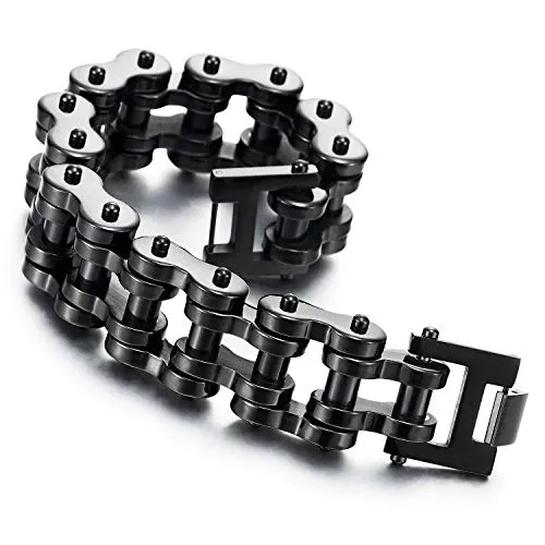 Heavy Duty Stainless Steel Motorcycle Chain Bike Bracelet for Men, Biker Style, Unique Design, Durable, Perfect Gift for Him