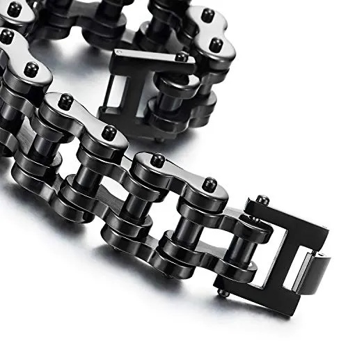 Heavy Duty Stainless Steel Motorcycle Chain Bike Bracelet for Men, Biker Style, Unique Design, Durable, Perfect Gift for Him