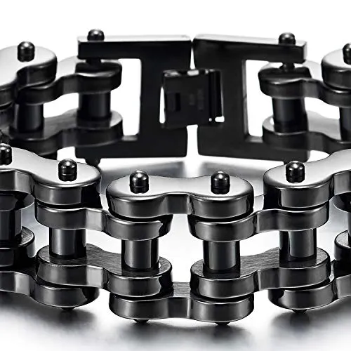 Heavy Duty Stainless Steel Motorcycle Chain Bike Bracelet for Men, Biker Style, Unique Design, Durable, Perfect Gift for Him