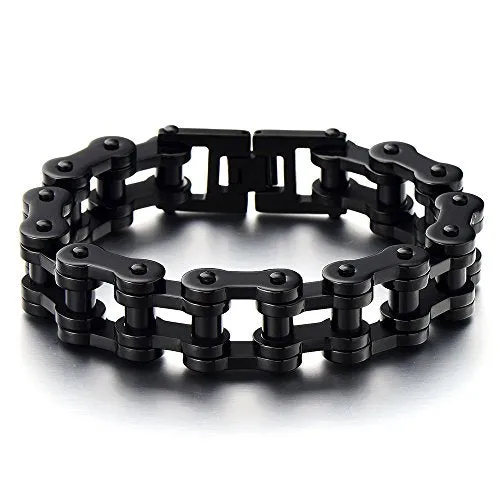 Heavy Duty Stainless Steel Motorcycle Chain Bike Bracelet for Men, Biker Style, Unique Design, Durable, Perfect Gift for Him