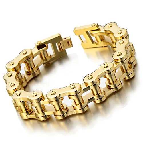 Heavy Duty Stainless Steel Motorcycle Chain Bike Bracelet for Men, Biker Style, Unique Design, Durable, Perfect Gift for Him