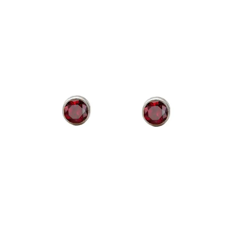 January Garnet Studs