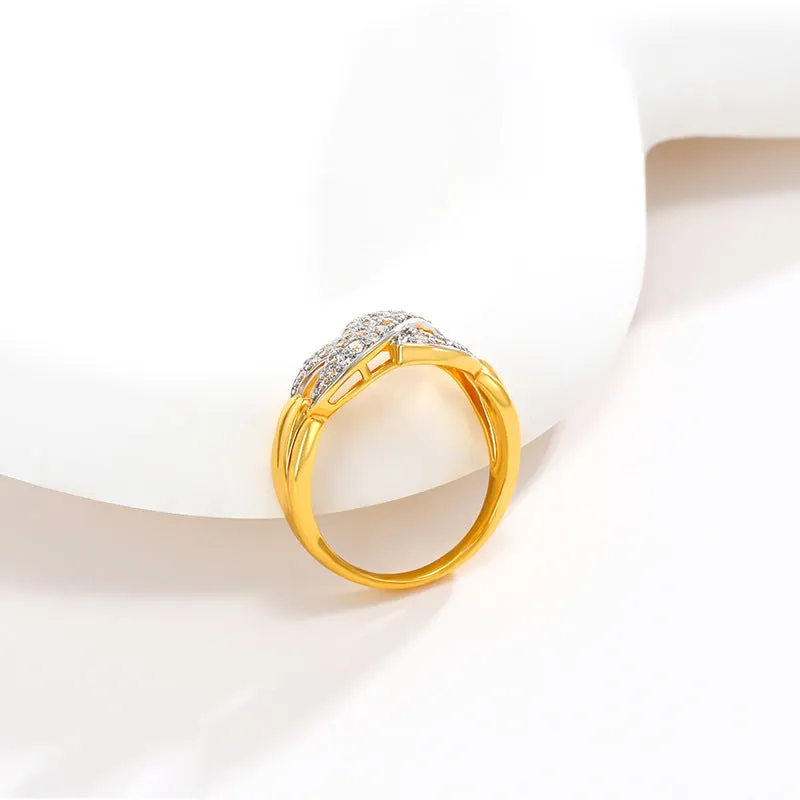 Jewelry two-color alloy gold-plated zirconium 8-word index finger ring ring European and American fashion personalized ring