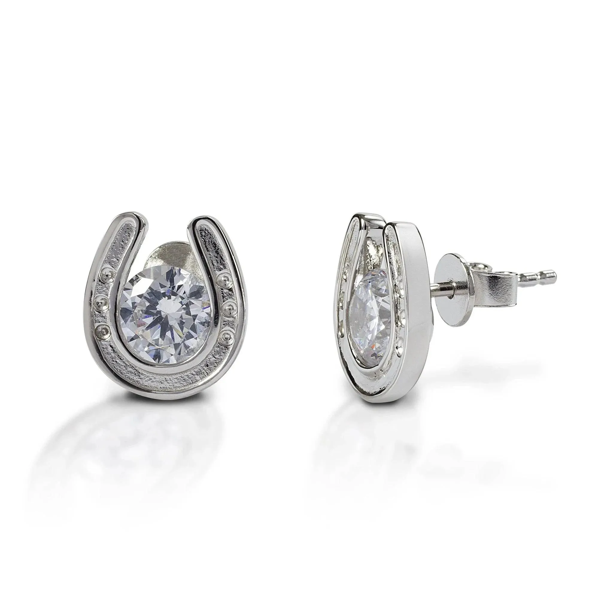 KELLY HERD HORSESHOE STUD EARRINGS - STERLING SILVER
