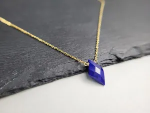Lapis Lazuli Diamond Pendant Necklace