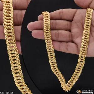 Link Superior Quality Unique Design Gold Plated Chain for Men - Style D405