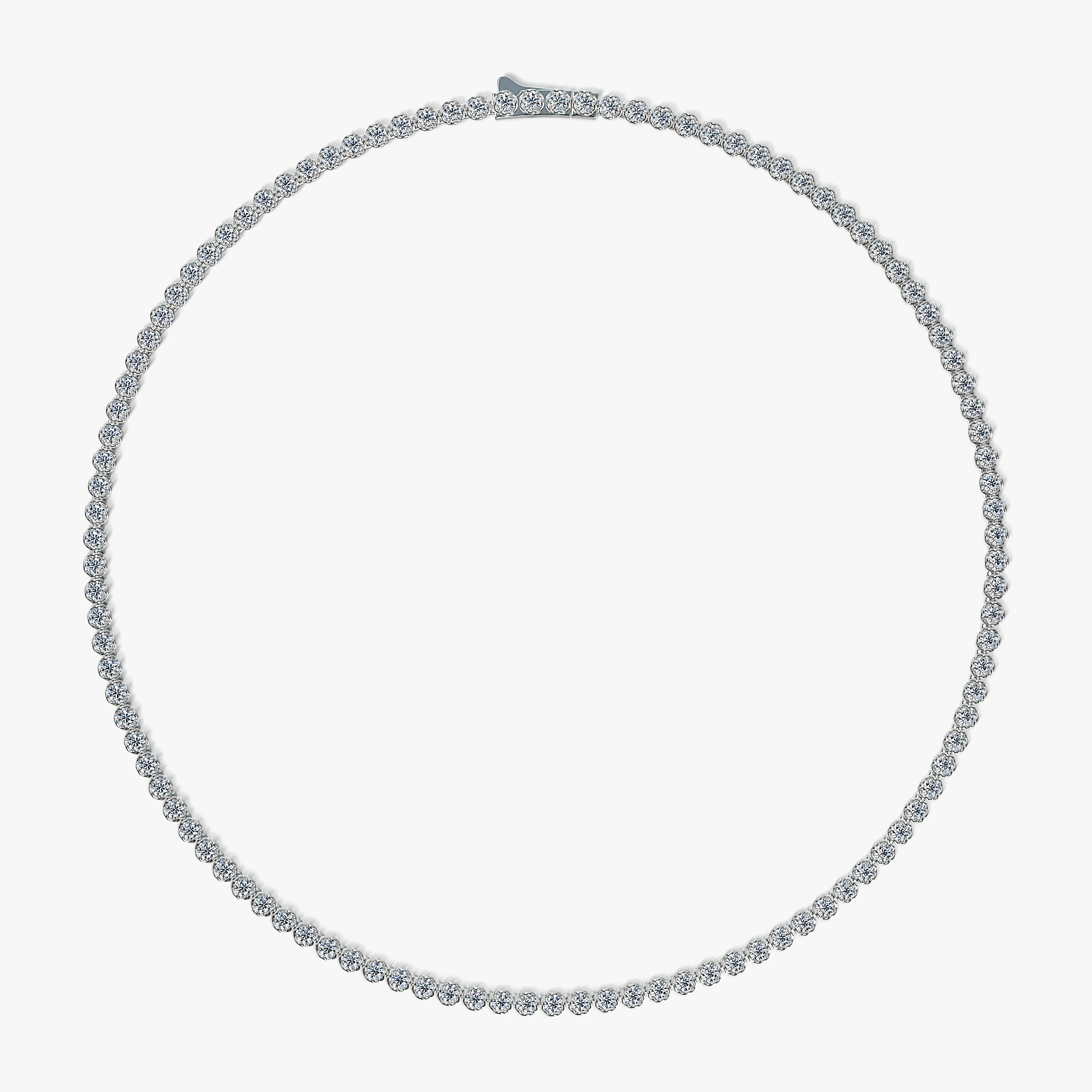Lotus Petals Diamond Tennis Necklace