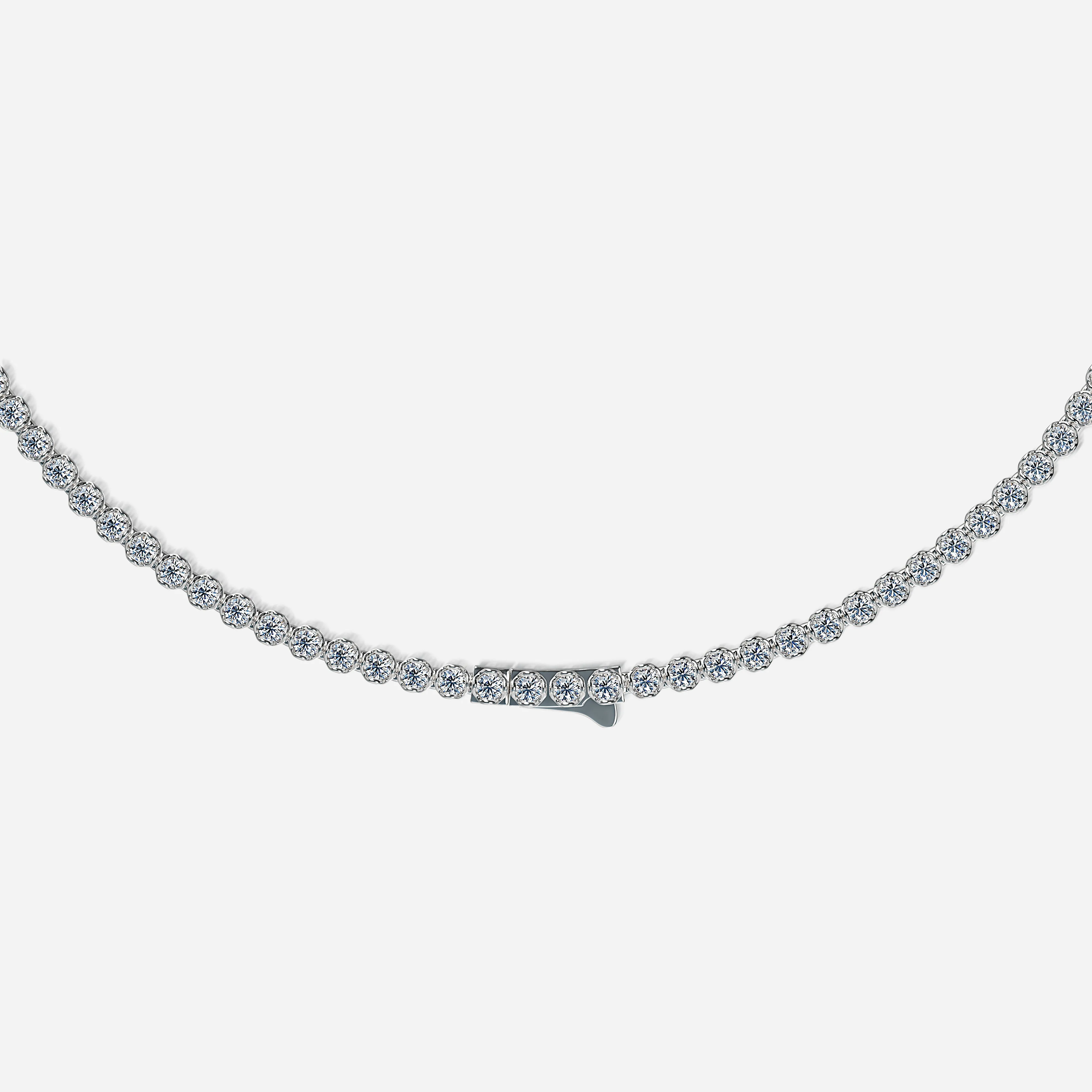 Lotus Petals Diamond Tennis Necklace