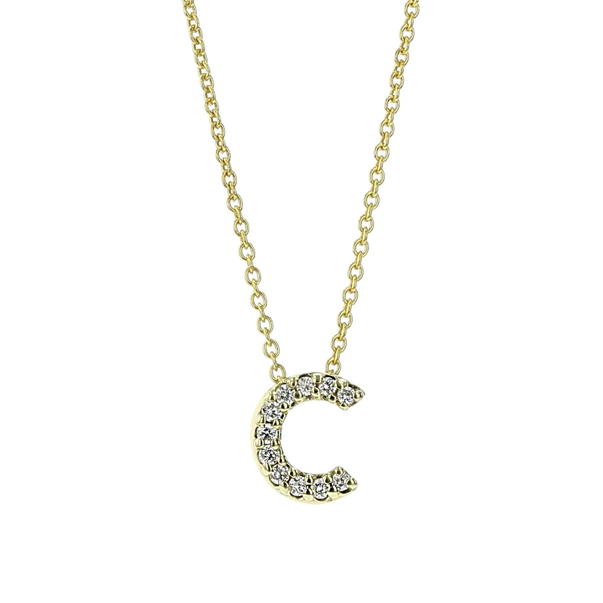 Love Letter C Pendant with Diamonds