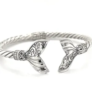 Majestic Half Filigree Whale Tail Cuff Bracelet