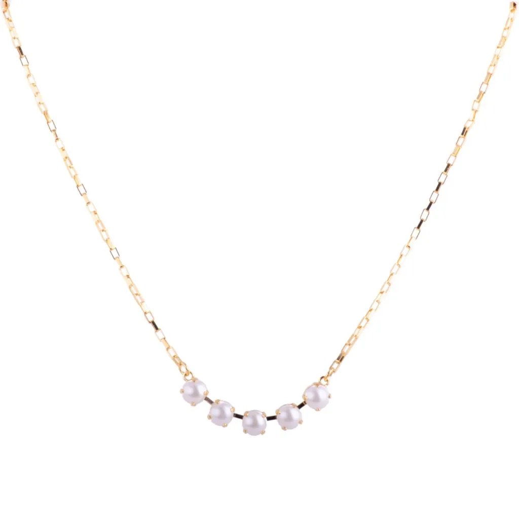 Medium Five Stone Necklace in "Pearl" *Custom*