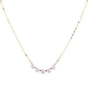 Medium Five Stone Necklace in "Pearl" *Custom*