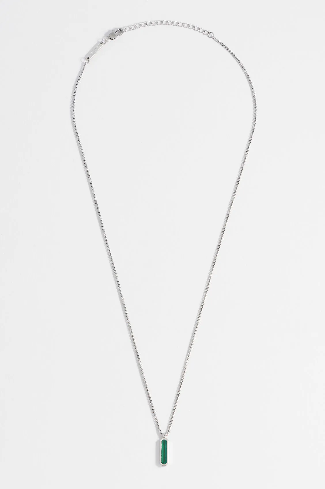 Mens Gemstone Tag Pendant Necklace