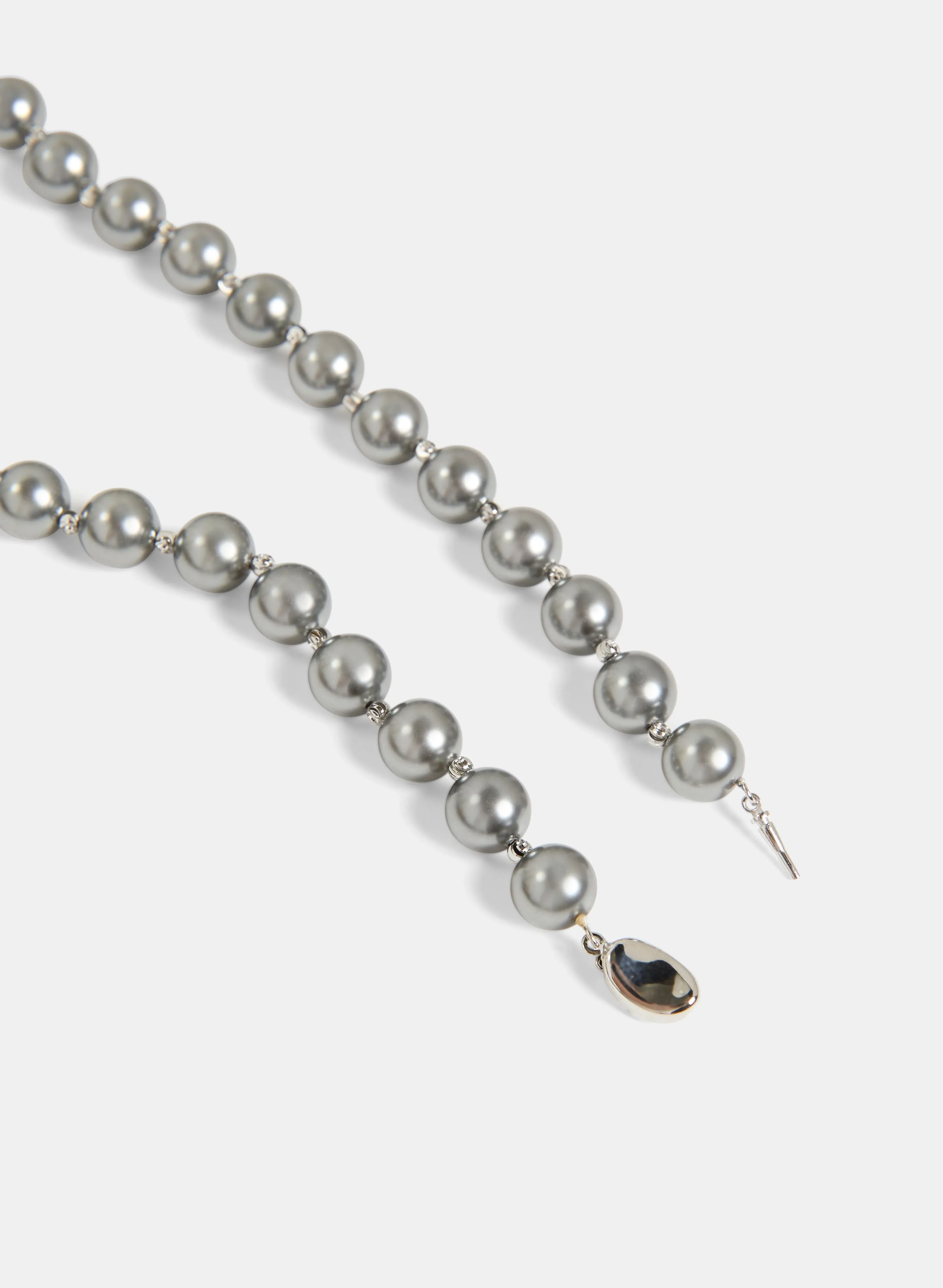 Metallic Pearl Detail Necklace