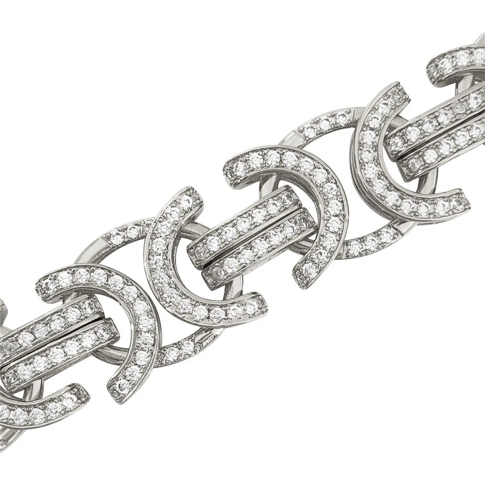 Moissanite Byzantine Chain Iced Out .925 Sterling Silver