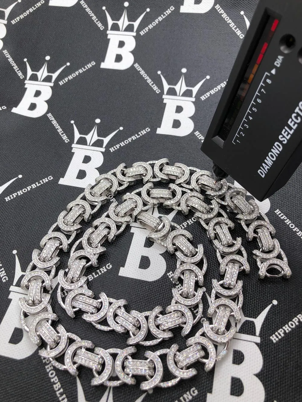 Moissanite Byzantine Chain Iced Out .925 Sterling Silver