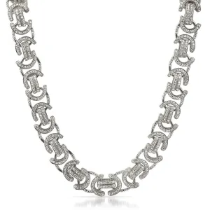 Moissanite Byzantine Chain Iced Out .925 Sterling Silver