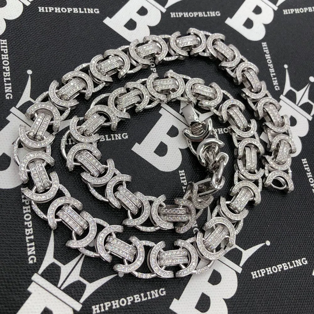 Moissanite Byzantine Chain Iced Out .925 Sterling Silver