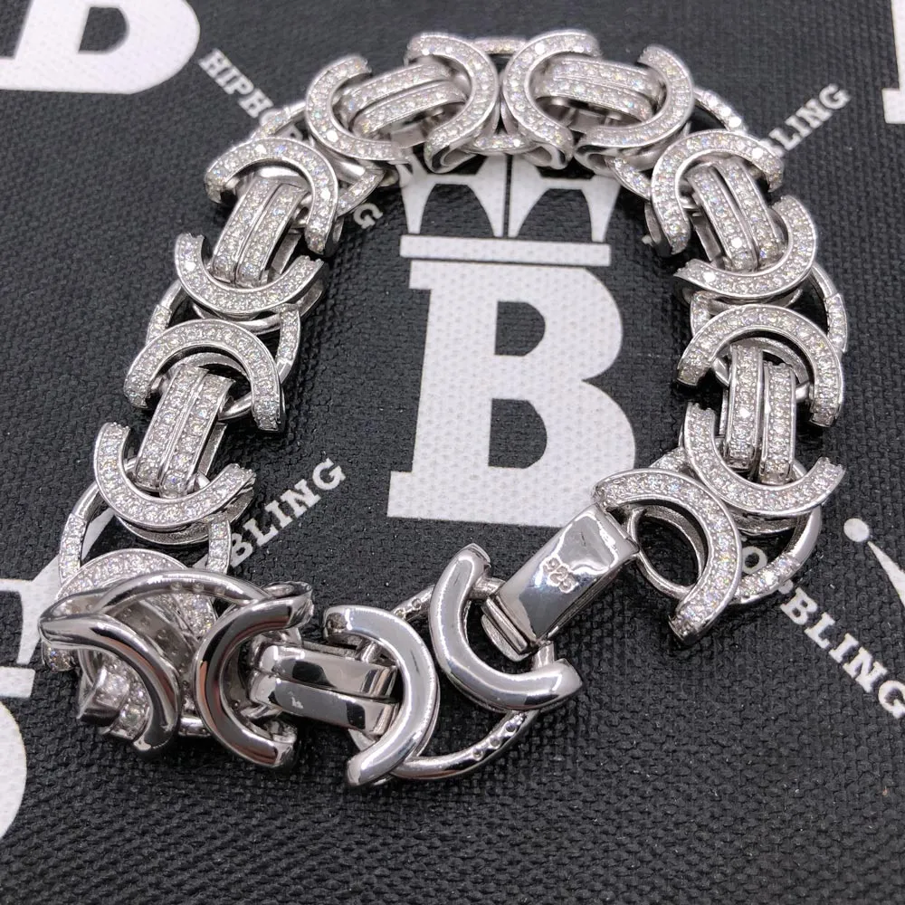Moissanite Byzantine Chain Iced Out .925 Sterling Silver