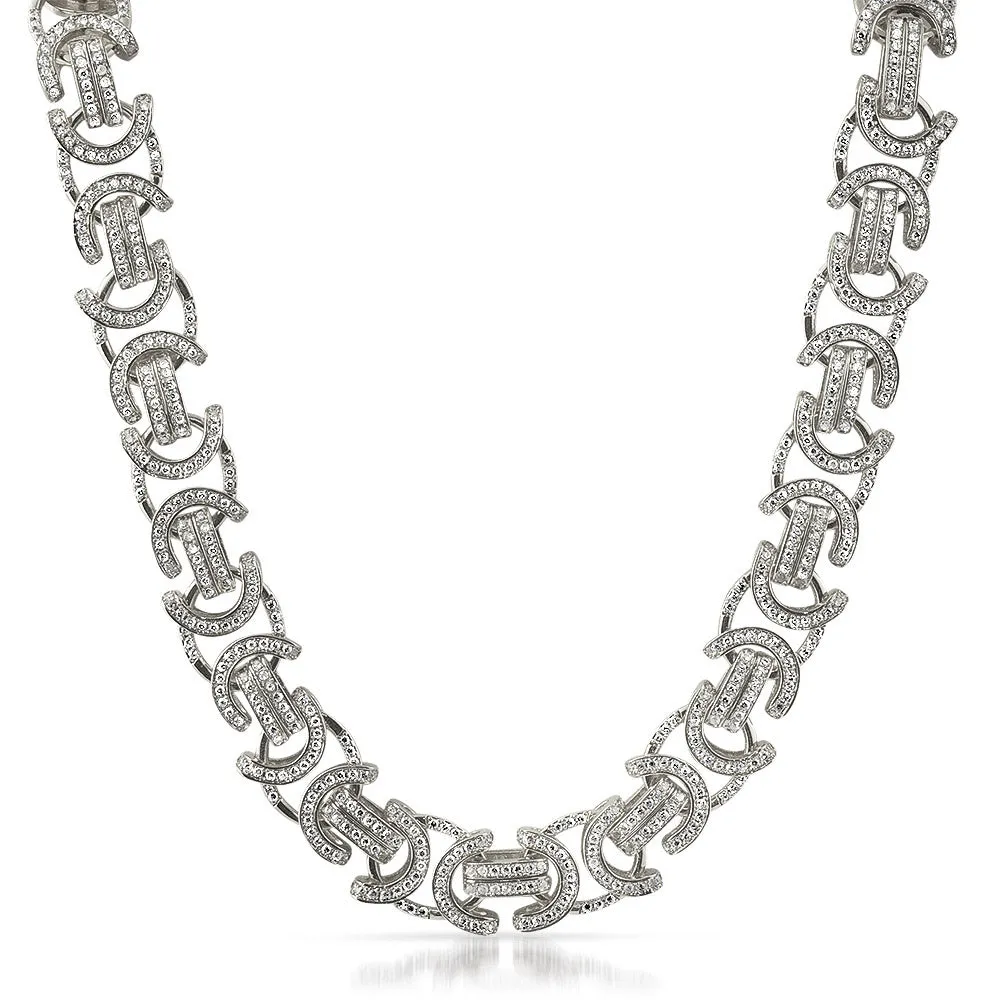 Moissanite Byzantine Chain Iced Out .925 Sterling Silver
