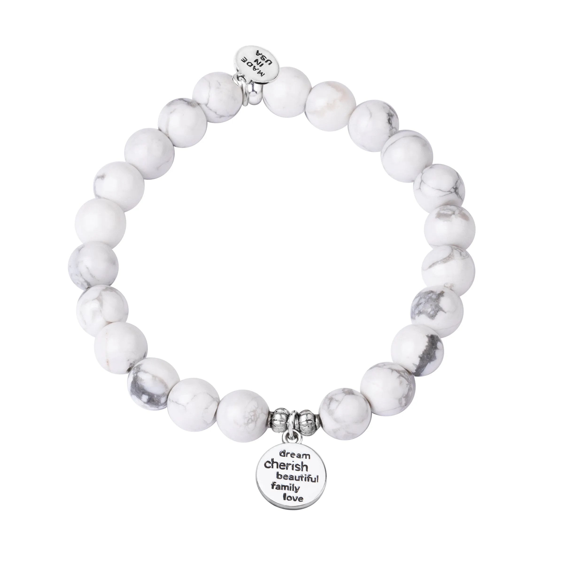 Niece | Stone Beaded Charm Bracelet | Amethyst