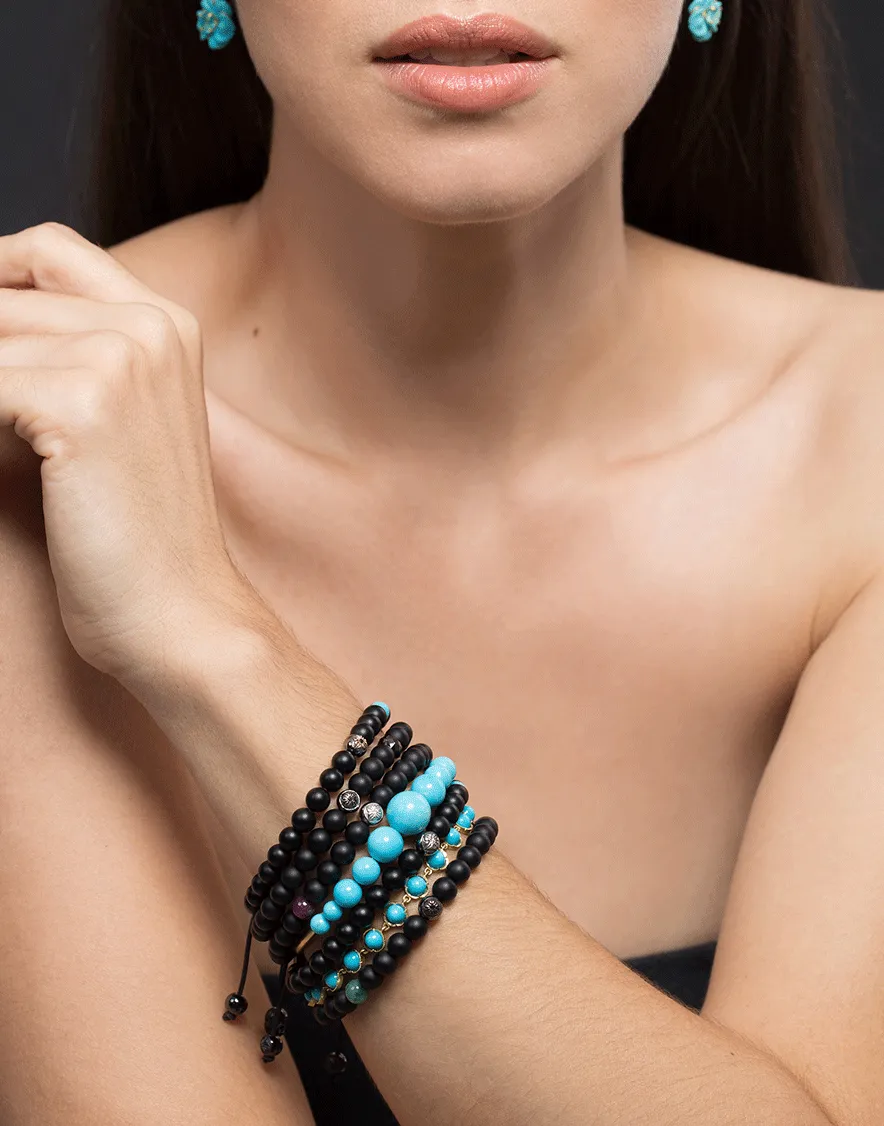 Onyx And Turquoise Bracelet