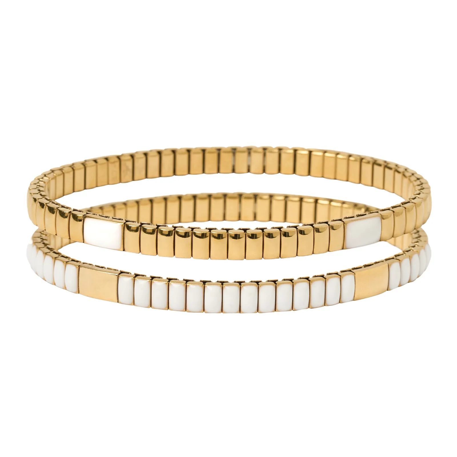 Onyx Bracelet Stack - White