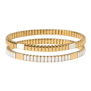 Onyx Bracelet Stack - White