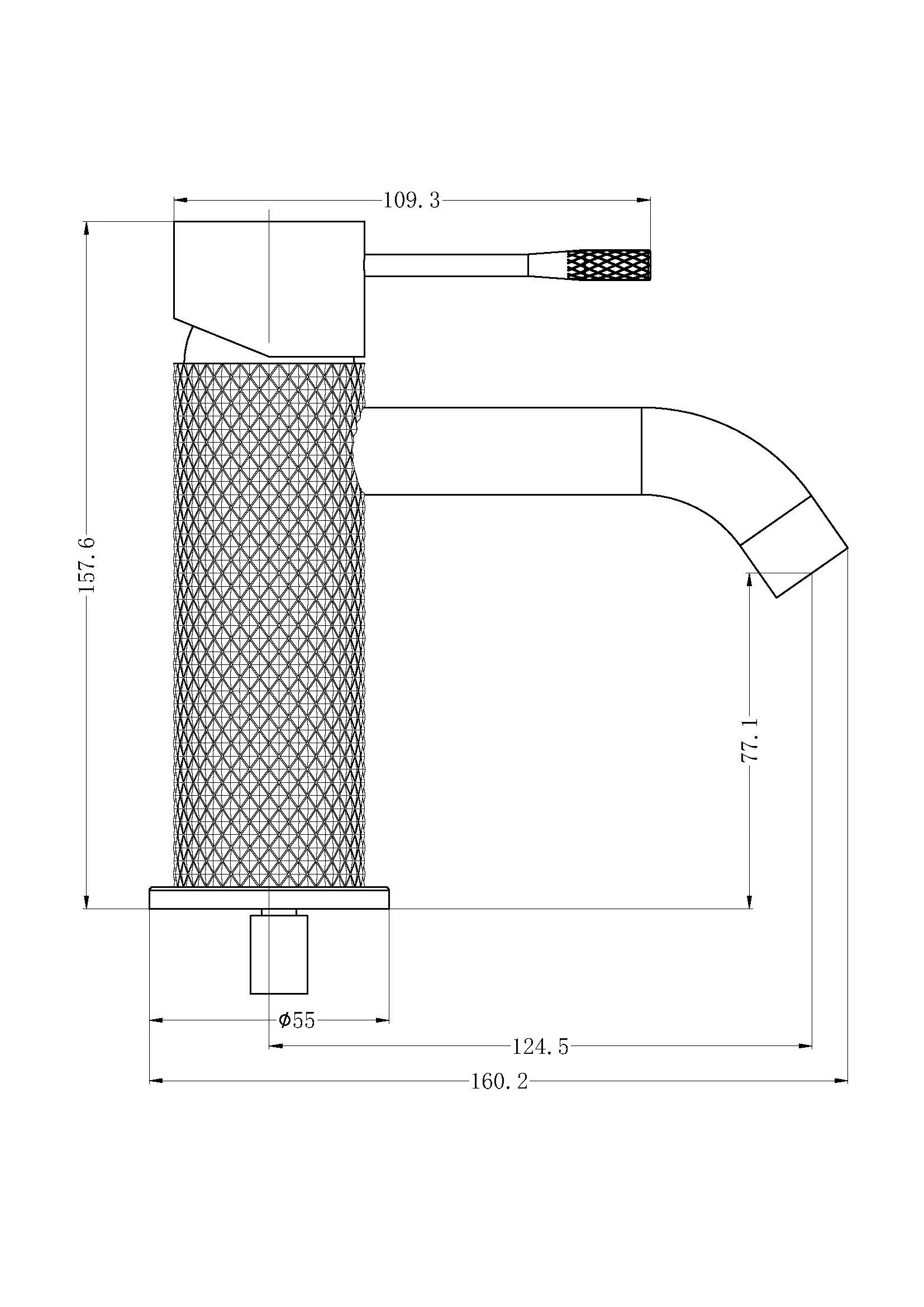 OPAL Basin Mixer Graphite YSW2519-01-GR