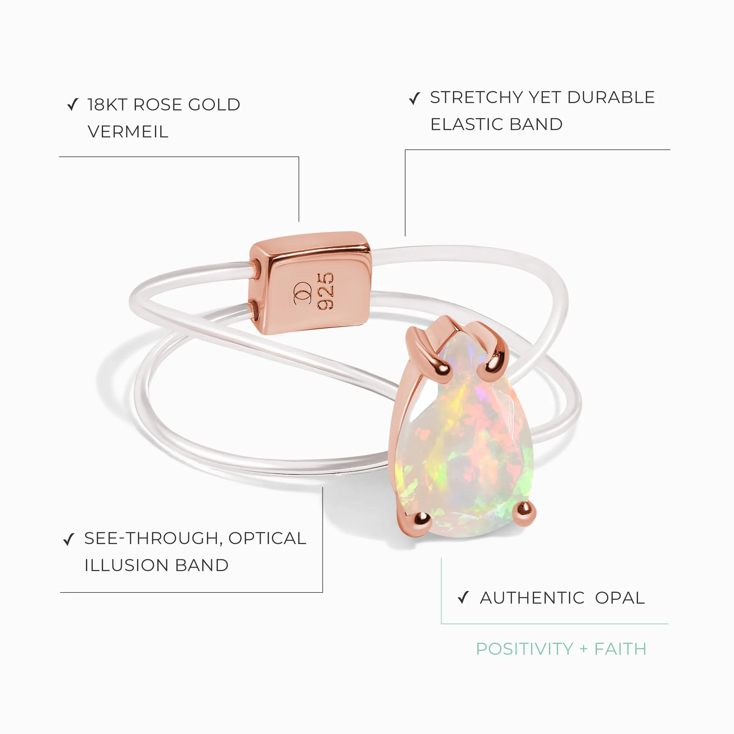 Opal Ring Floating Sway - October Birthstone