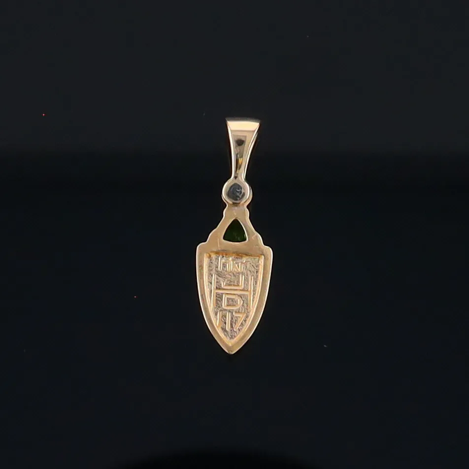 Opal Shield Pendant with Tsavorite