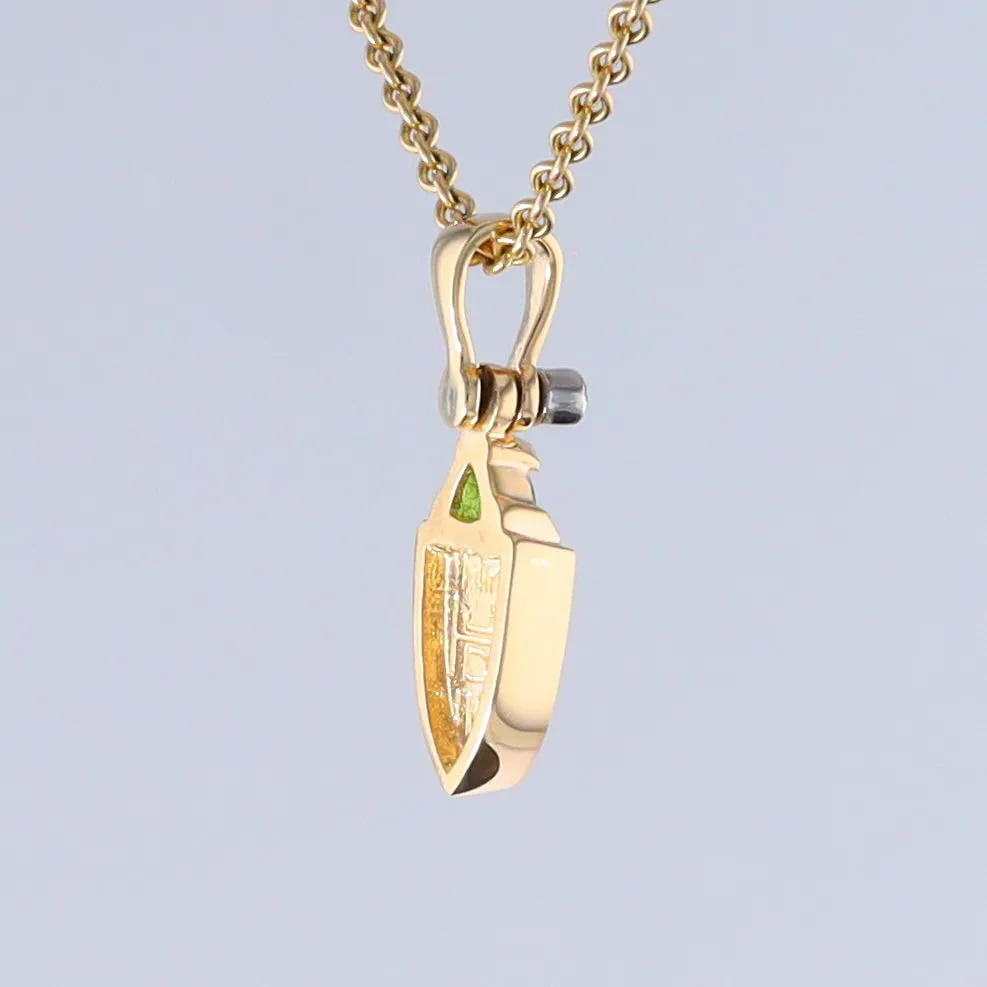 Opal Shield Pendant with Tsavorite