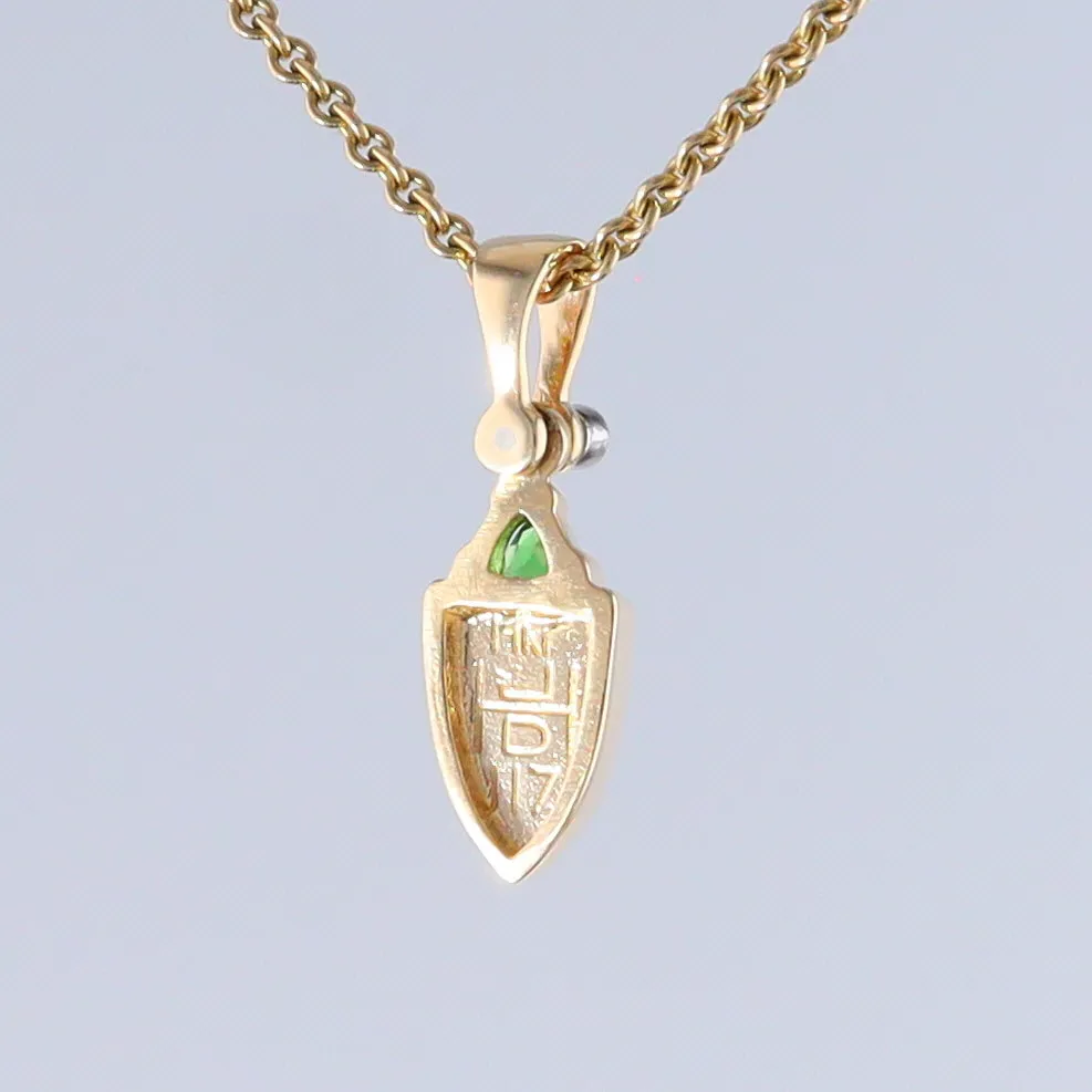 Opal Shield Pendant with Tsavorite