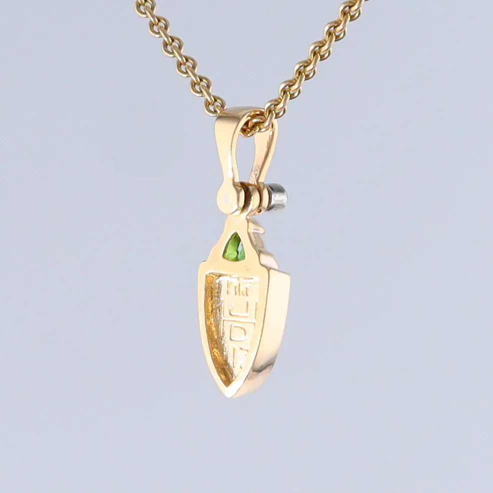 Opal Shield Pendant with Tsavorite