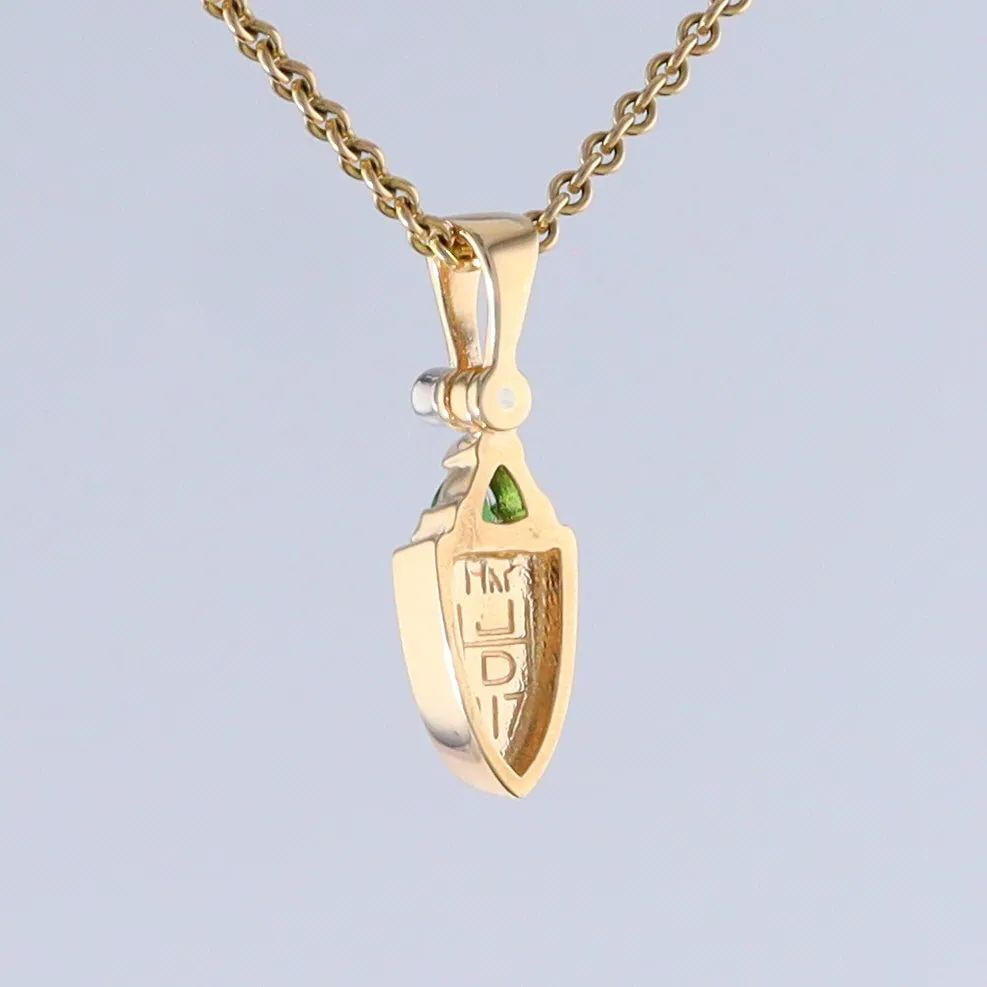 Opal Shield Pendant with Tsavorite