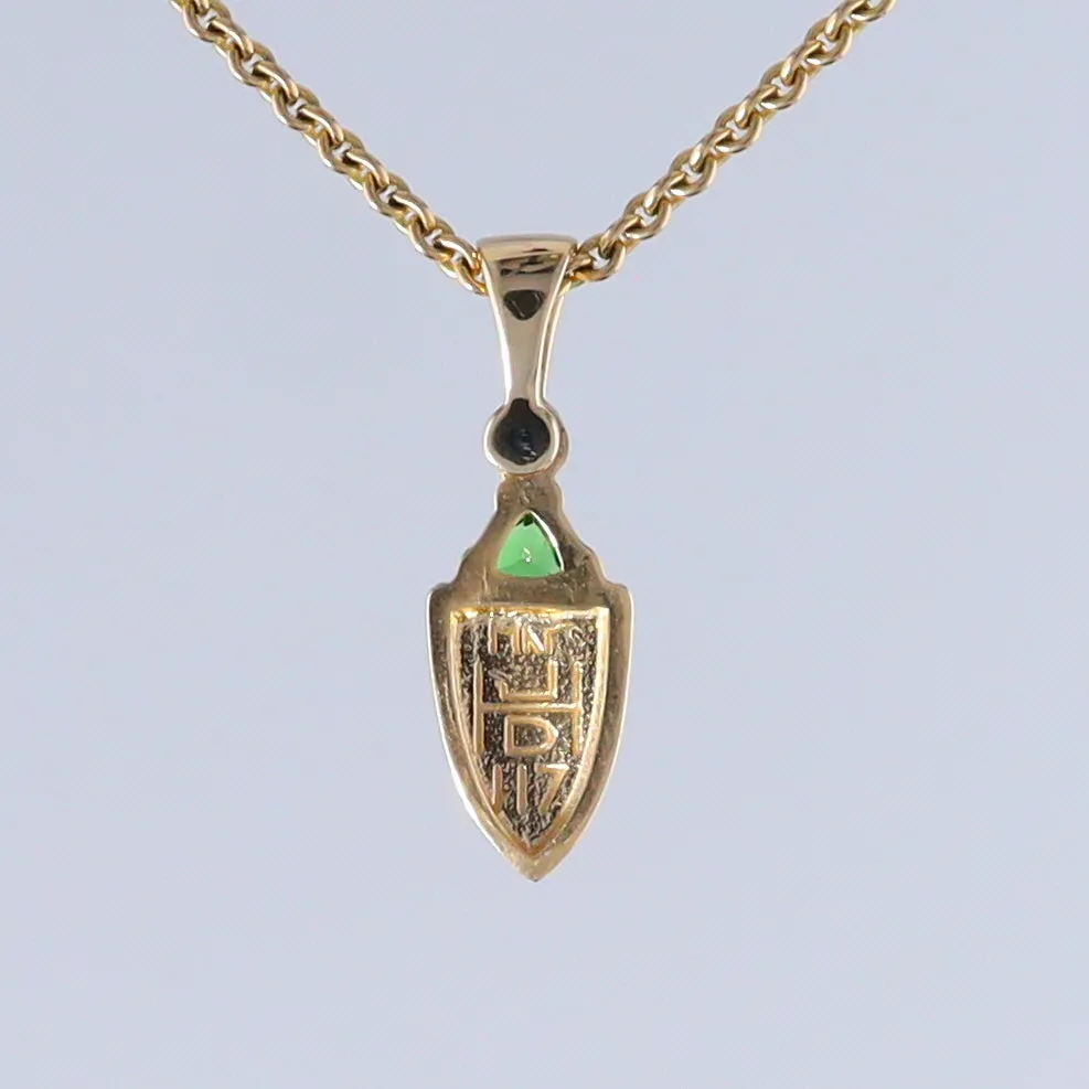 Opal Shield Pendant with Tsavorite