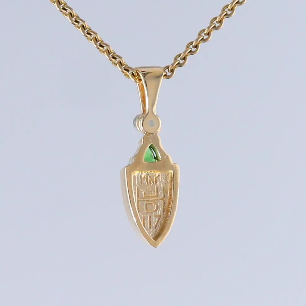 Opal Shield Pendant with Tsavorite