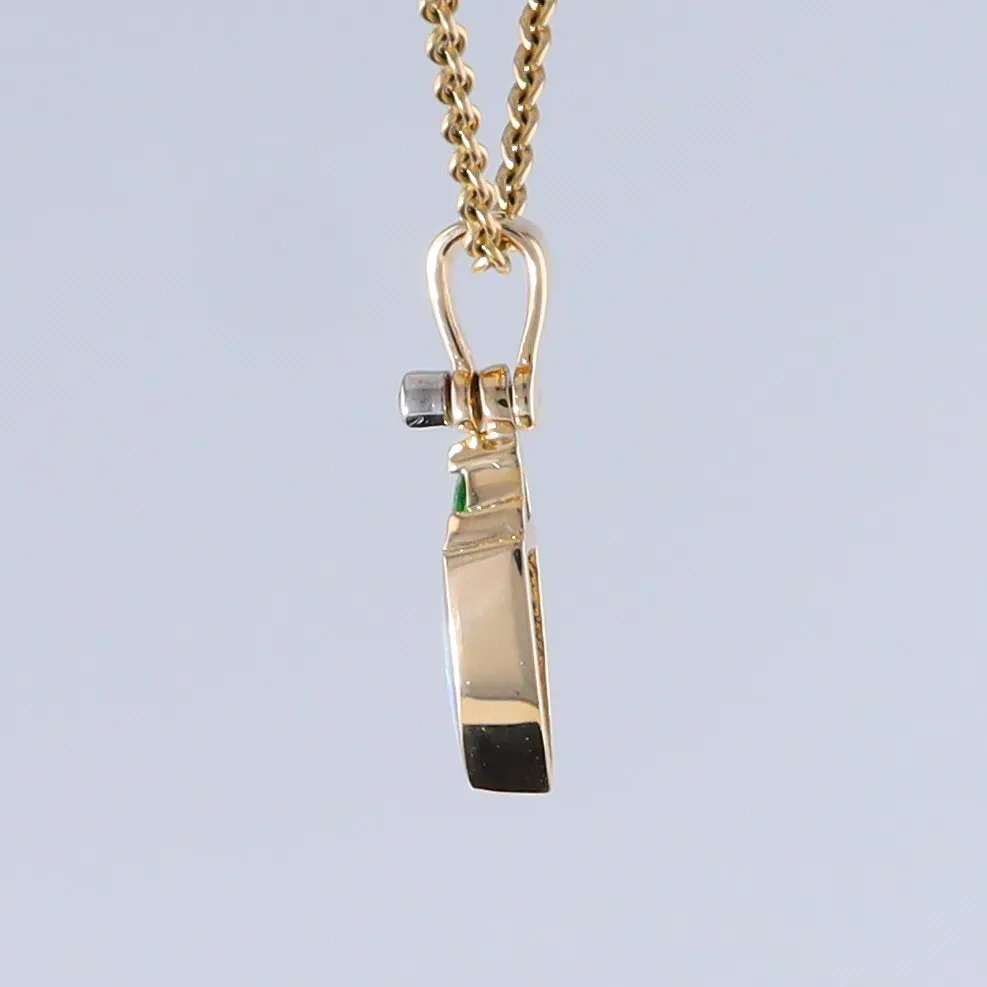Opal Shield Pendant with Tsavorite