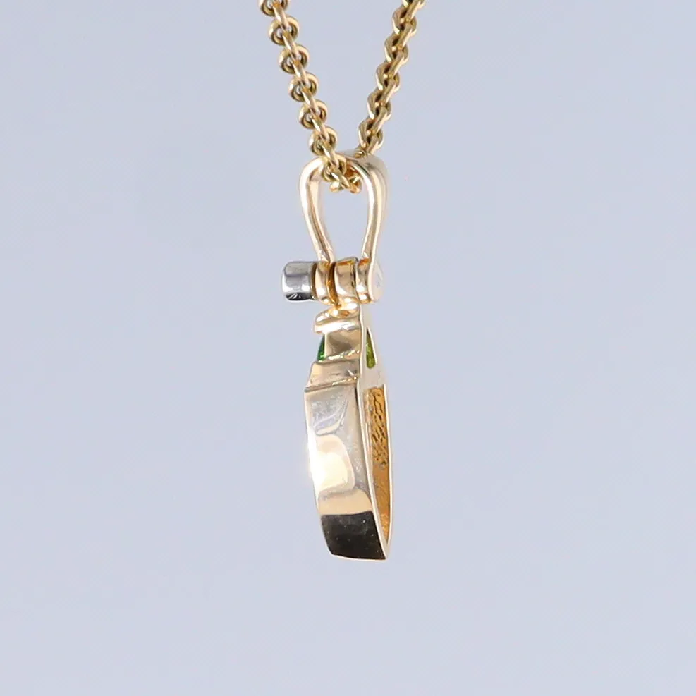 Opal Shield Pendant with Tsavorite