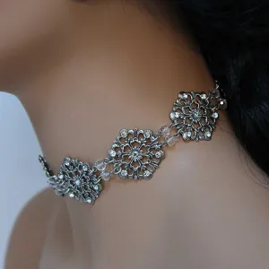 Oxidized Silver Bridal Choker