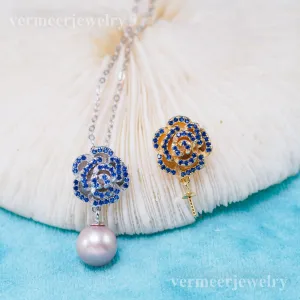 P011100 DIY 7-8mm Natural Freshwater pearl pendant accessory 925 sterling silver engagement jewelry necklace for women