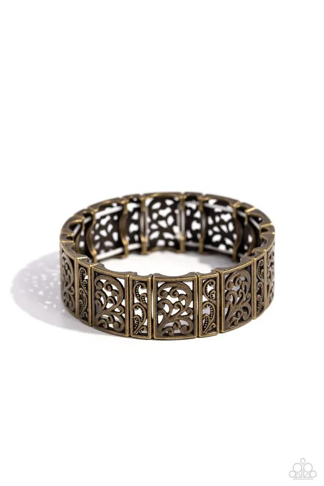 Paparazzi Bracelet ~ Gondola Gardens - Brass