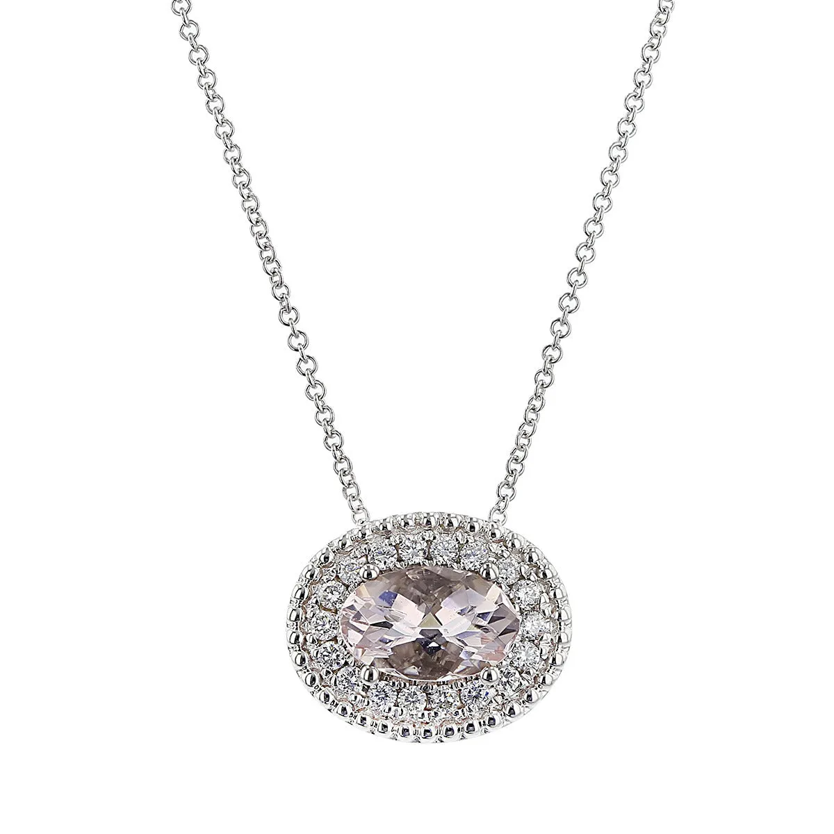 Pastel Morganite and Diamond Necklace
