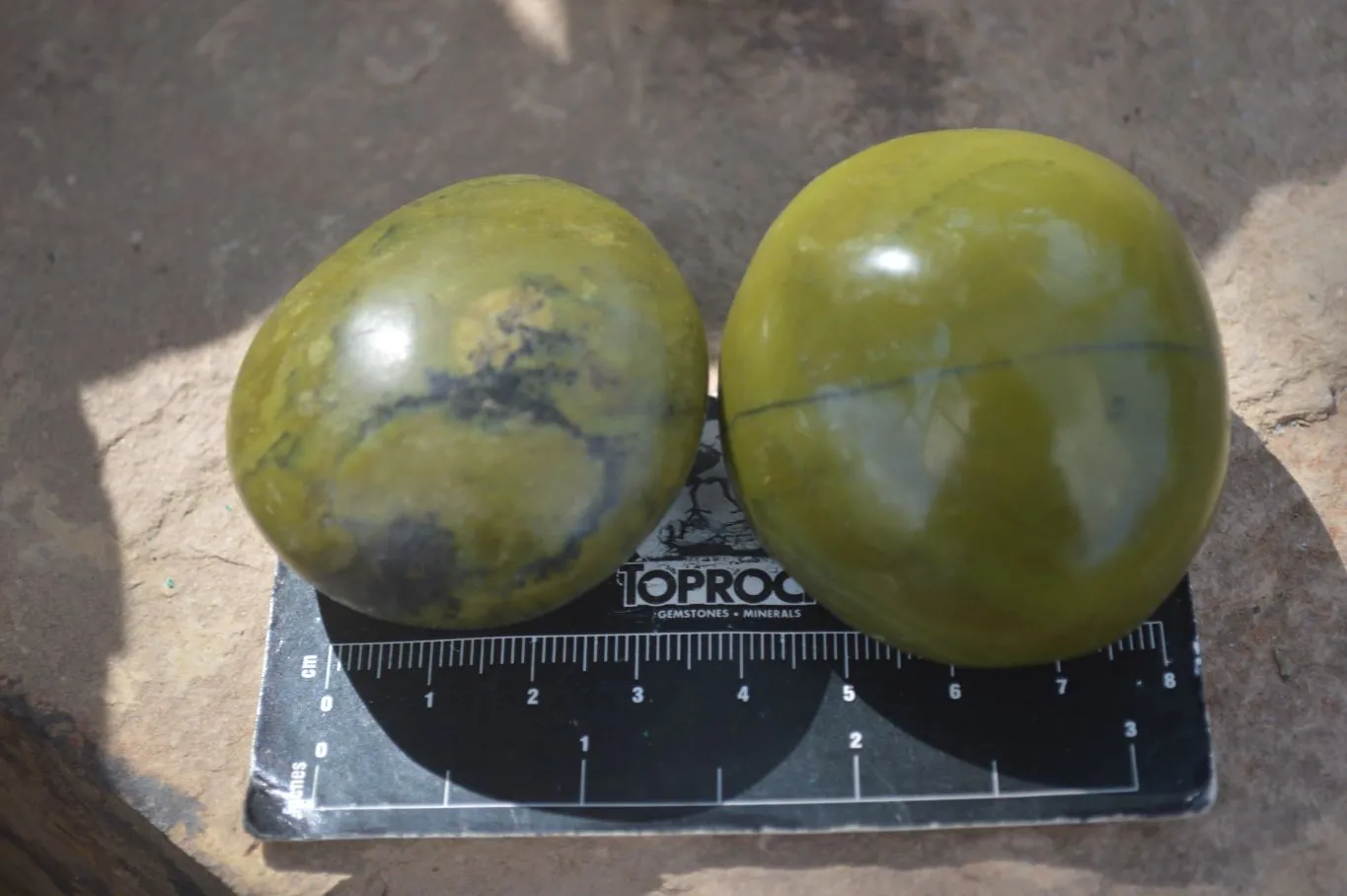 Polished Green Opal Galet / Palm Stones  x 12 From Antsirabe, Madagascar