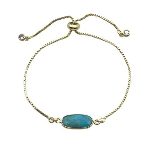 Pull Chain Bracelet With Turquoise Stone (PBT780TQ)