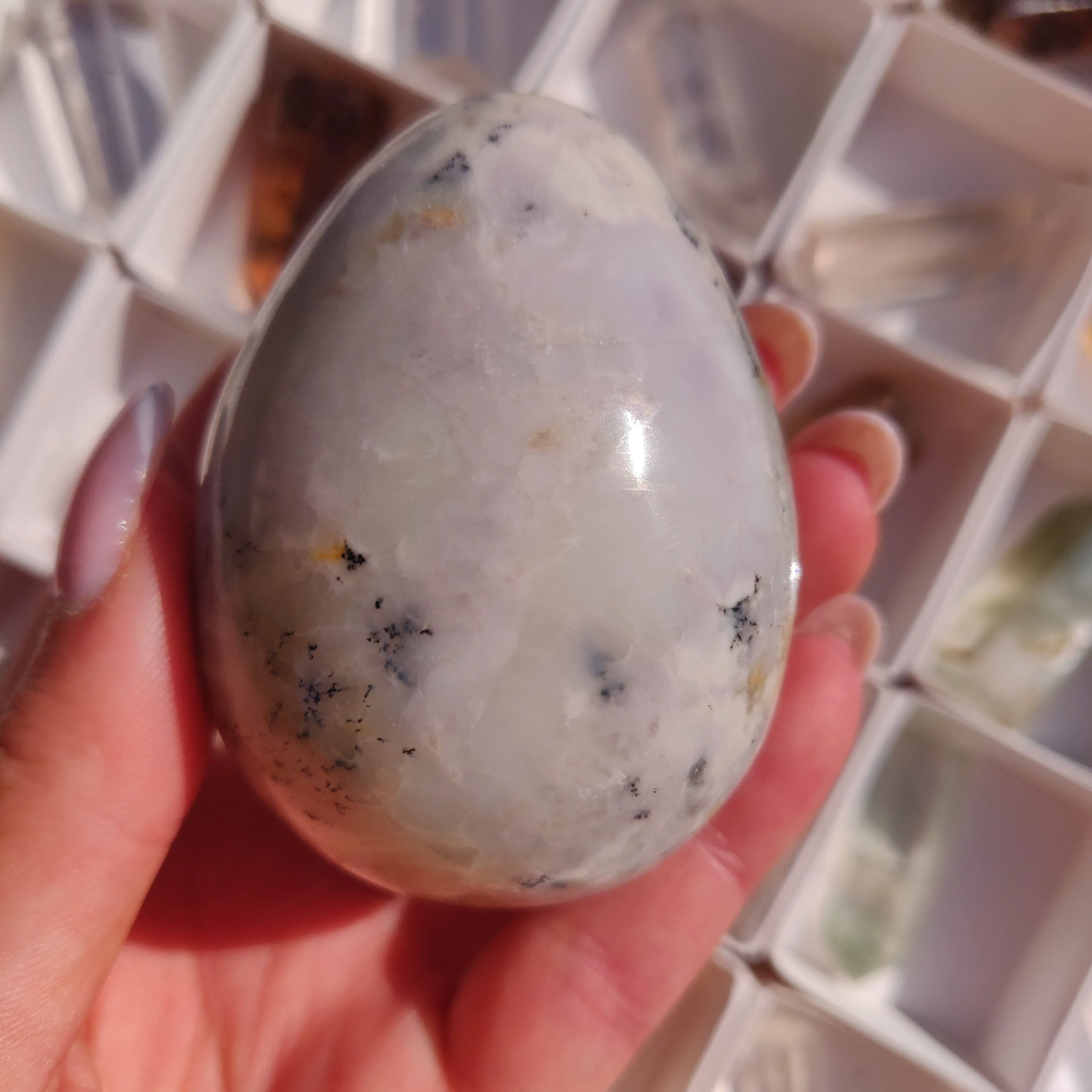 Purple Dendritic Opal Egg (#1)