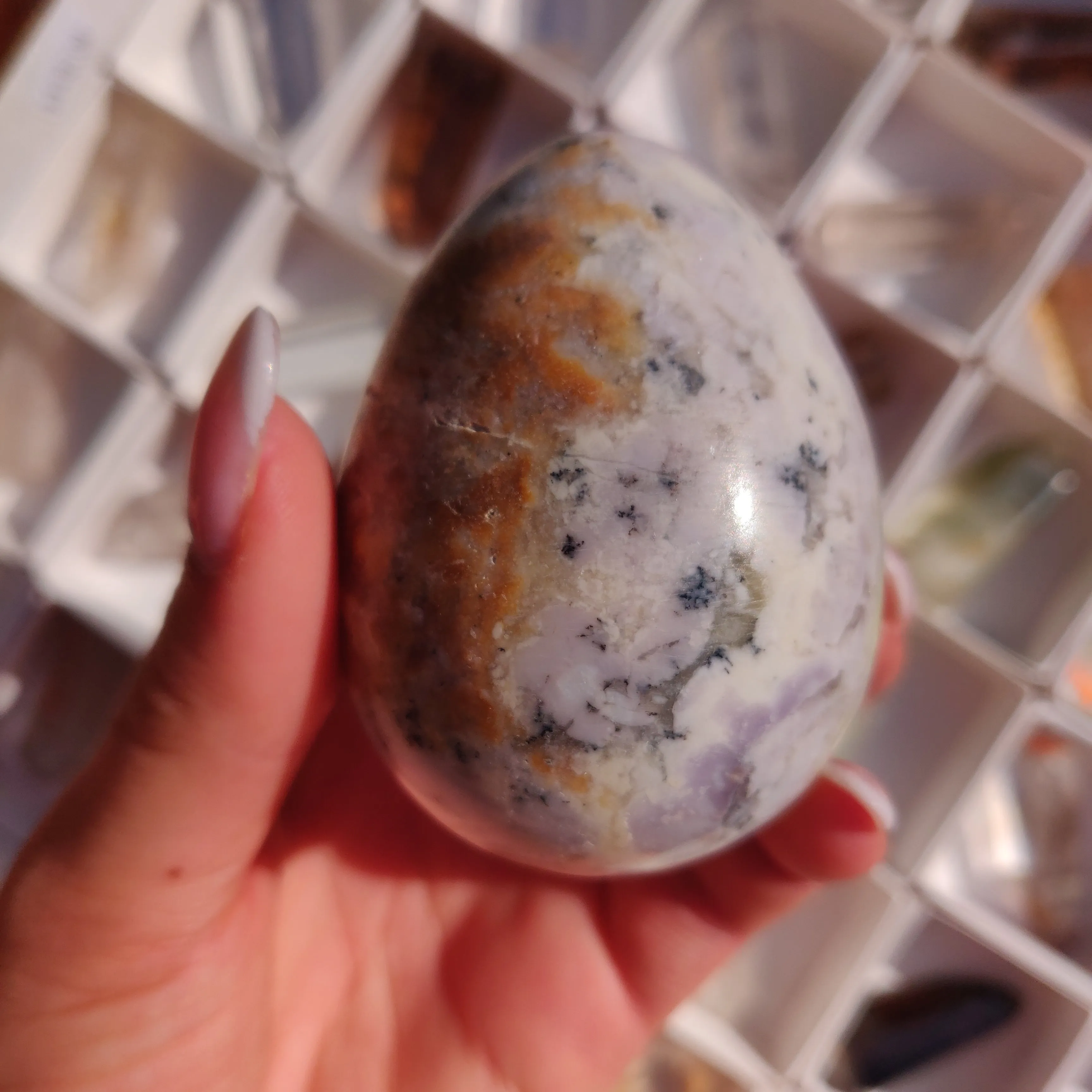 Purple Dendritic Opal Egg (#1)